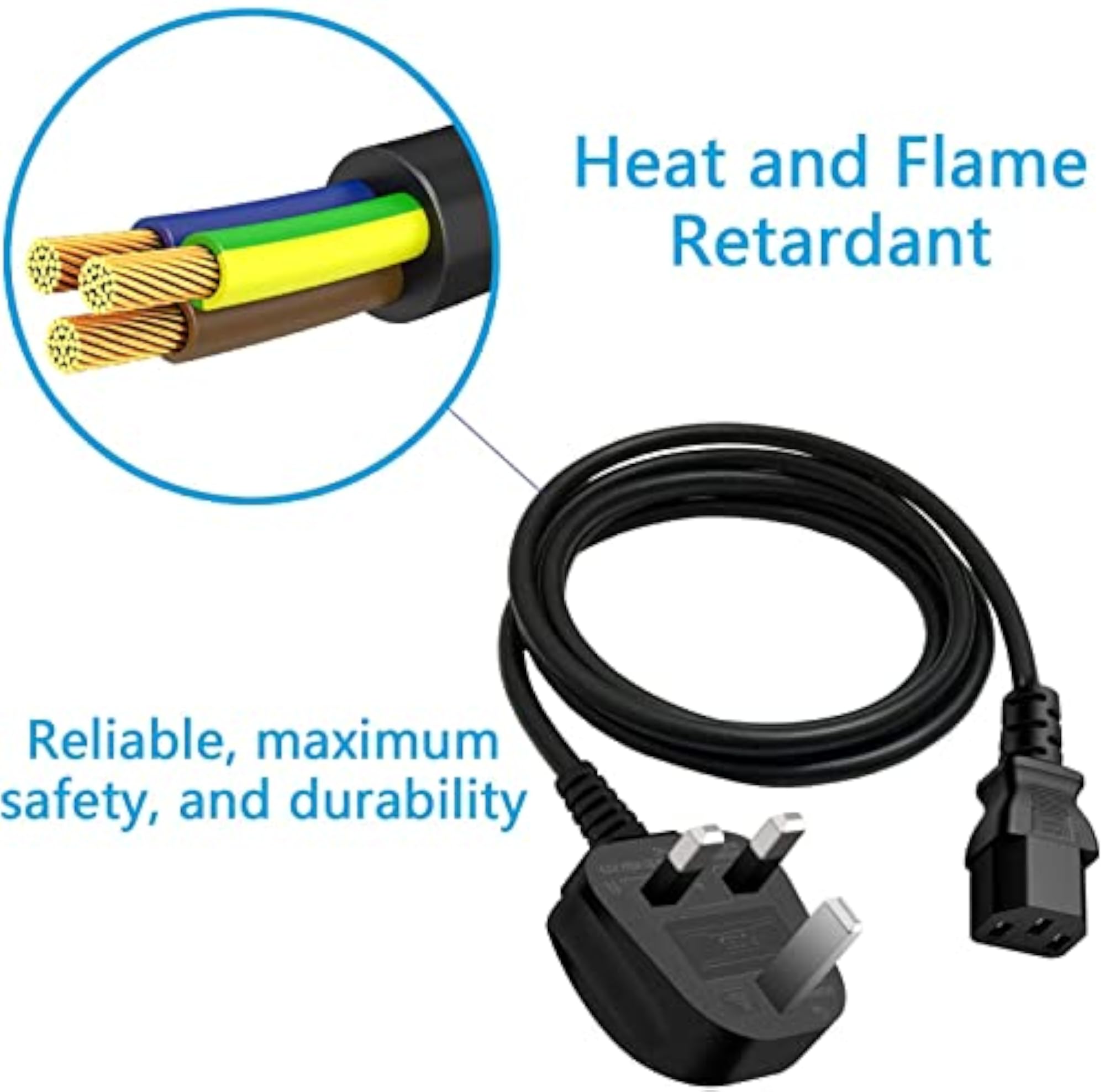 1.8M Standard Power Cable Cord for Desktop PC